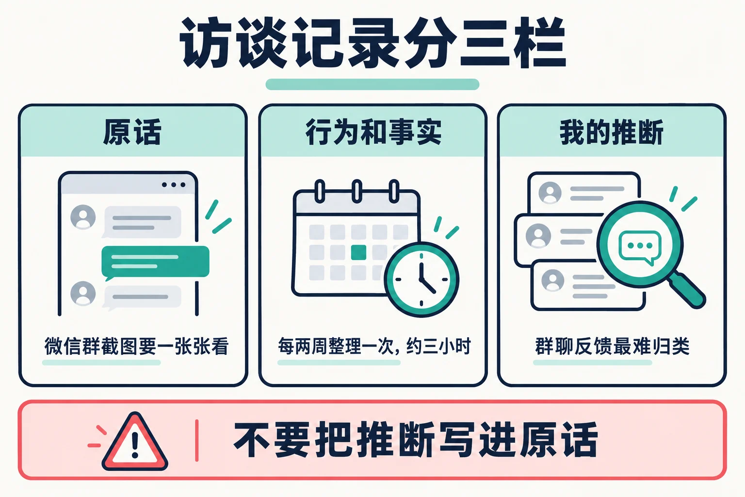 访谈记录的三栏