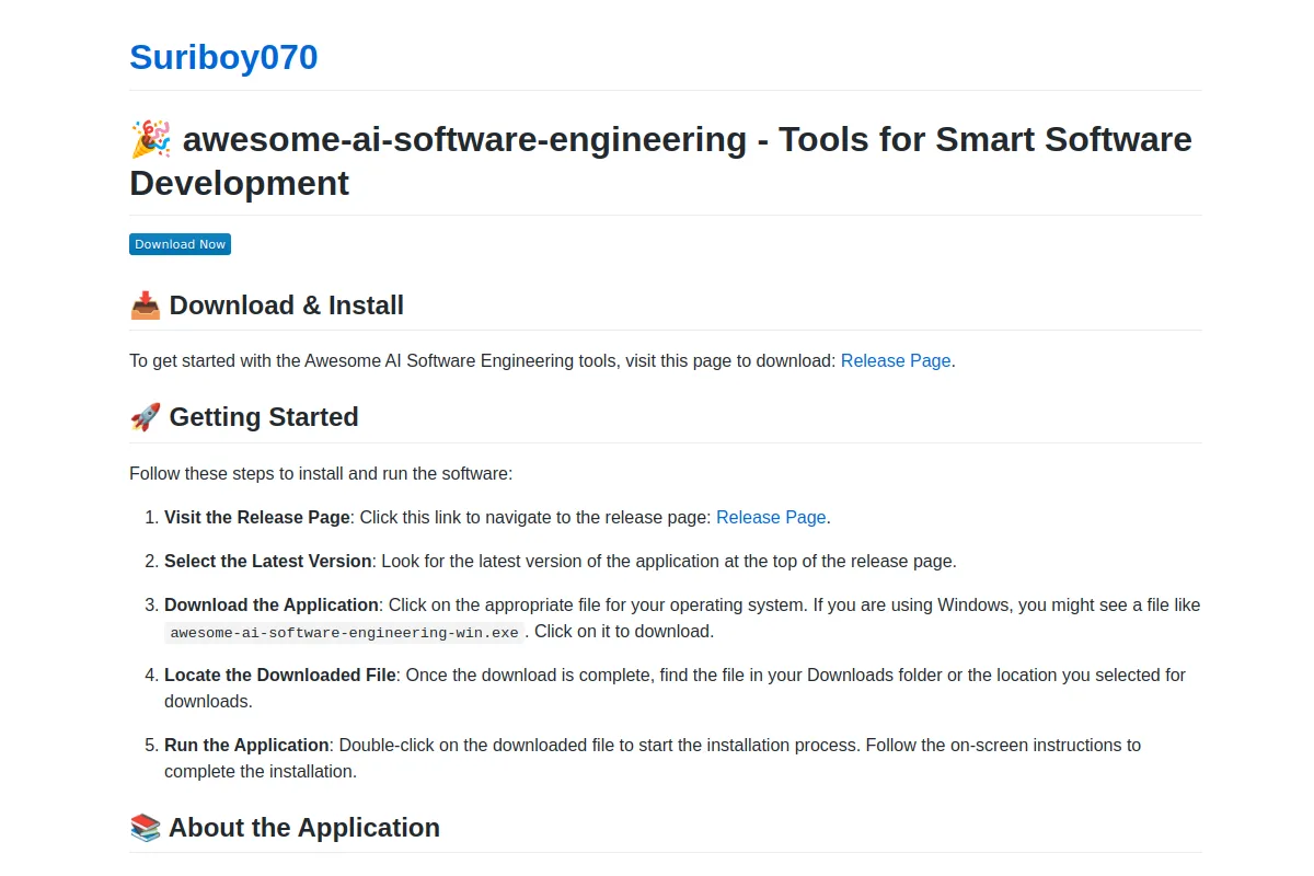 awesome-ai-software-engineering 首页或项目页面截图